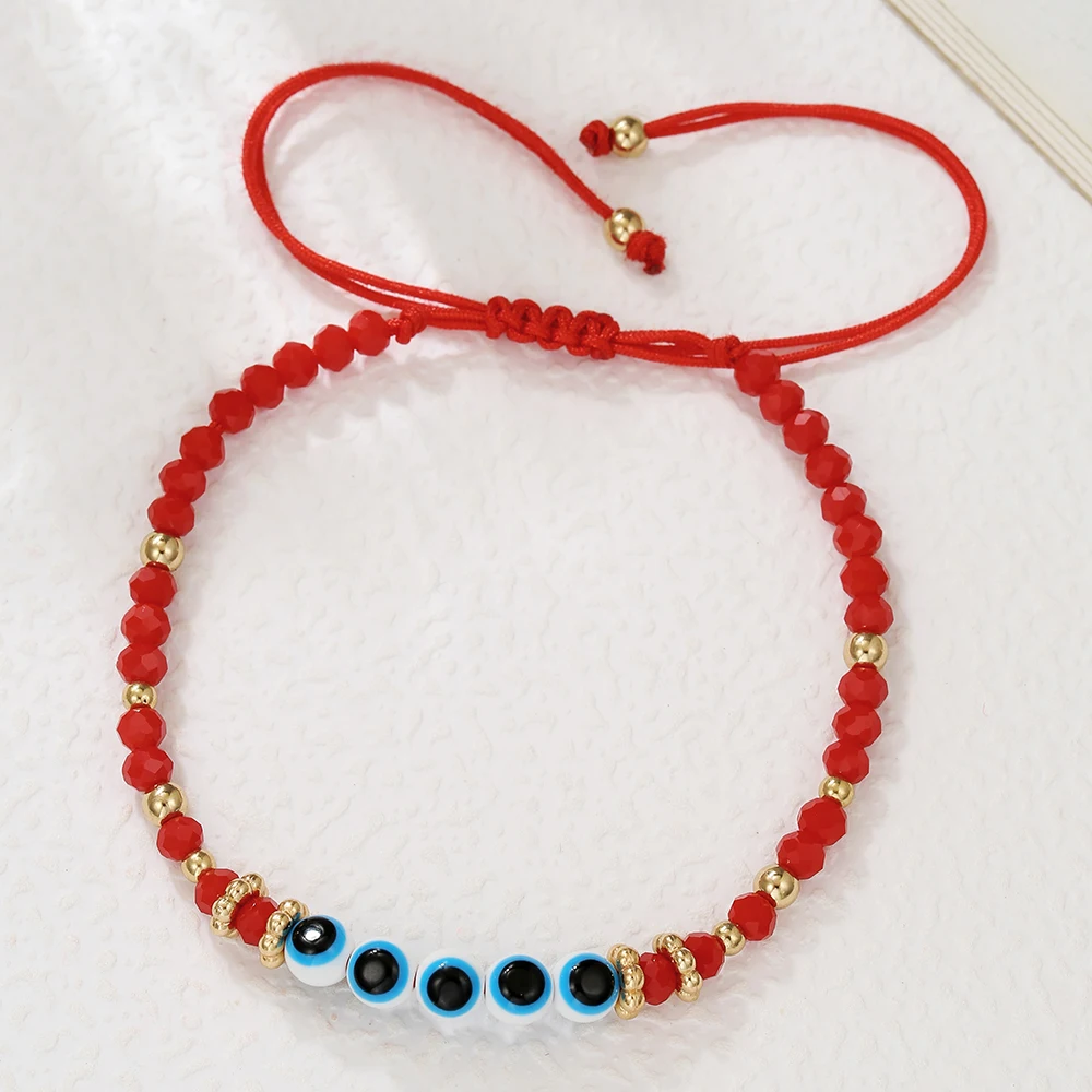 

Simple Fashion Eye Beads Bracelets for Women Handmade Braided Cham Bracelet Friendship Jewelry Gift