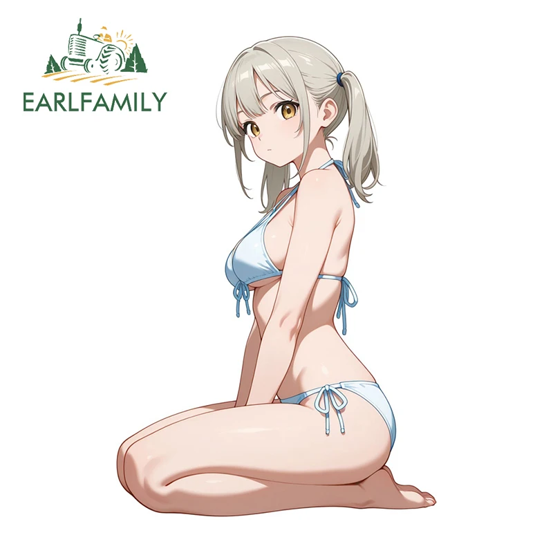 

EARLFAMILY Cute Loli With Swimwear Car Stickerstumbler Sexy Toolbox Vinyl JDM ATV Decal Waterproof Car Accessories Scratch-proof