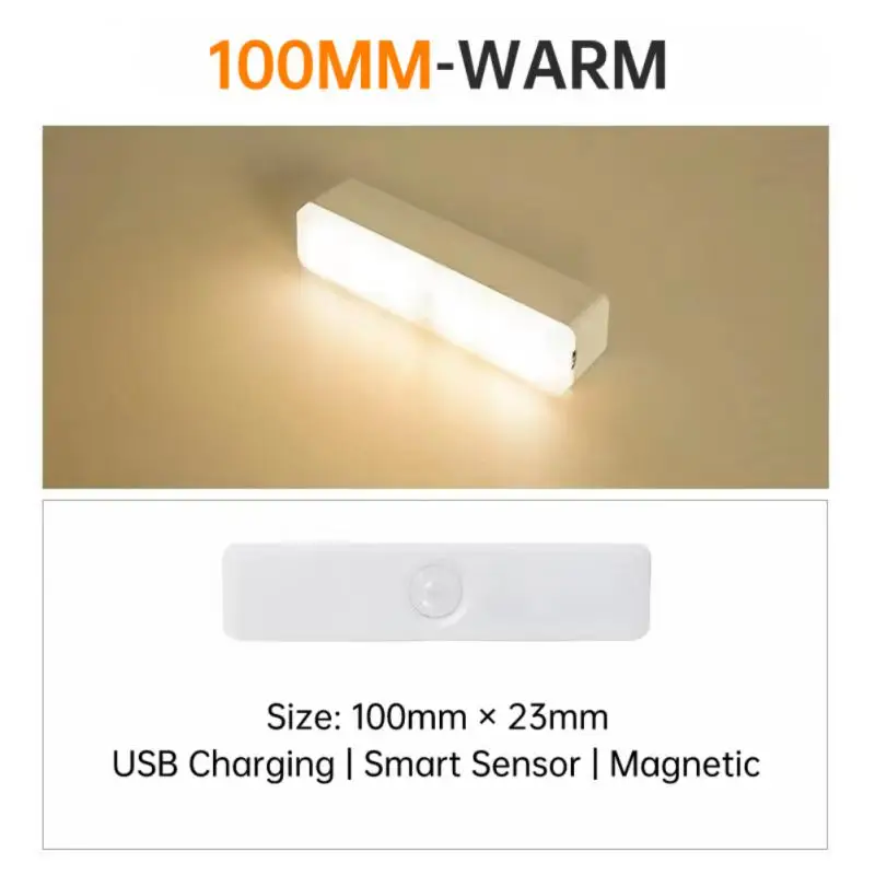 Imagem -03 - Luz Noturna Led sem Fio com Sensor de Movimento Usb tipo c Lâmpada Recarregável para Gabinete de Cozinha Quarto e Roupeiro