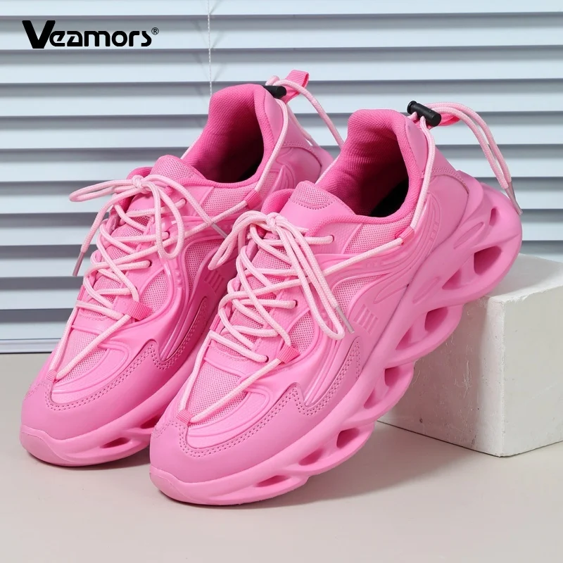 

Модная обувь на платформе, повседневная спортивная обувь для бега на шнуровке, мужские дышащие повседневные кроссовки, женские удобные кроссовки с сеткой