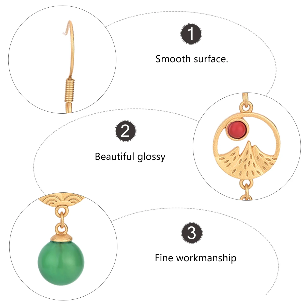 

Agate Earrings Natural Stone Dangle Women Jewelry Vintage Chinese Trendy Long Drop Earrings Fashion Accessories