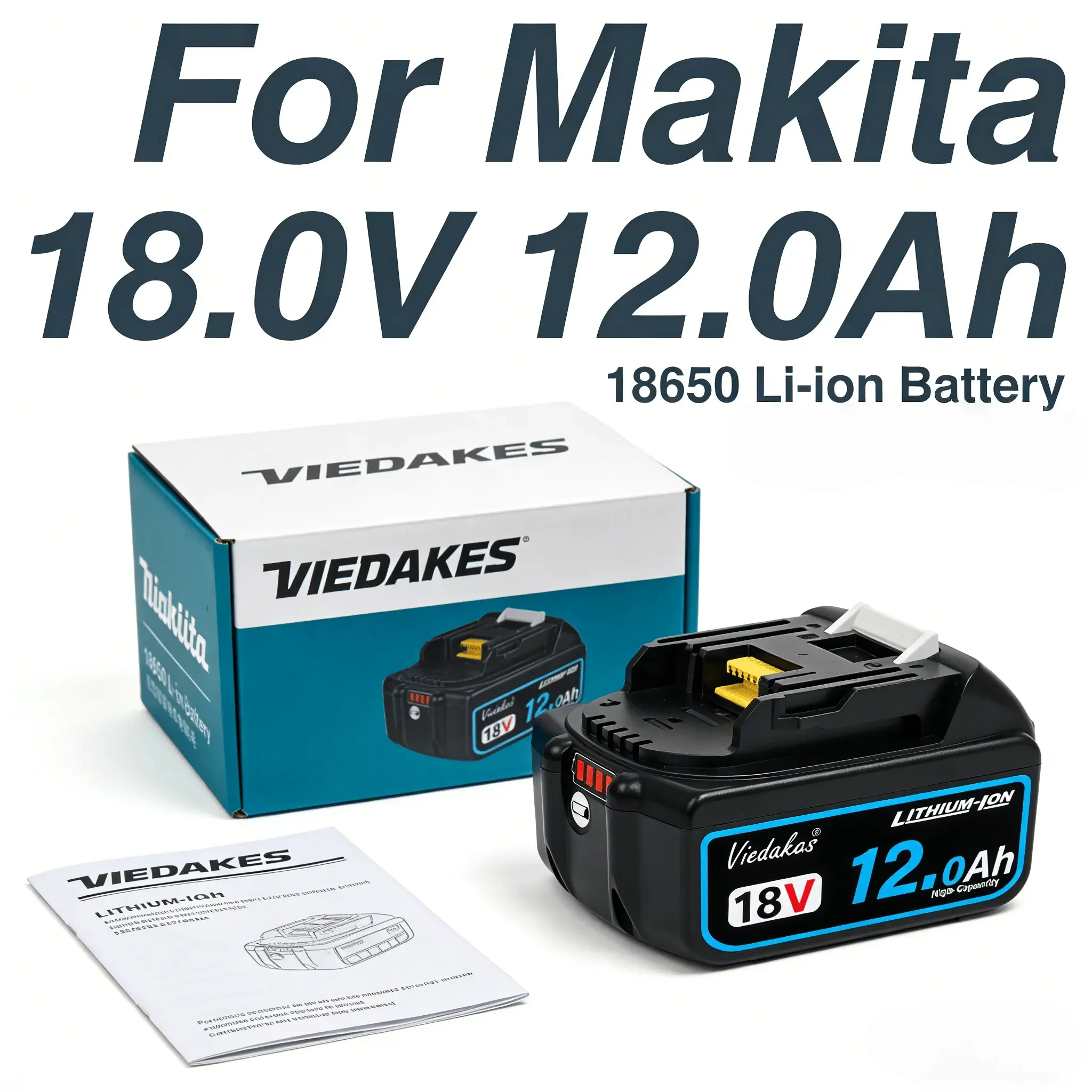 

Popular｜for makita 18V tools battery｜12Ah Durable｜Li-ion Battery｜For Makita 18V Saw Wrench Drill Garden Power Tools