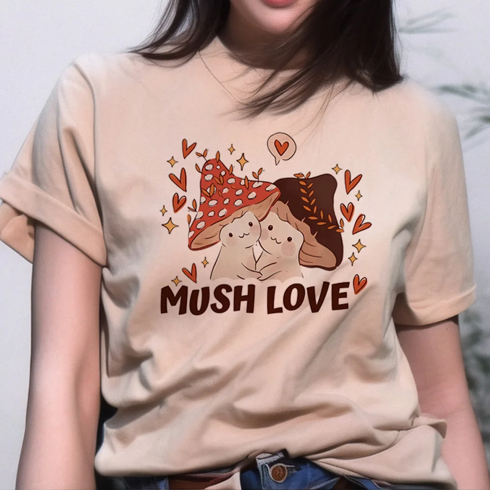 

Mushroom Tee women Japanese top female manga clothes