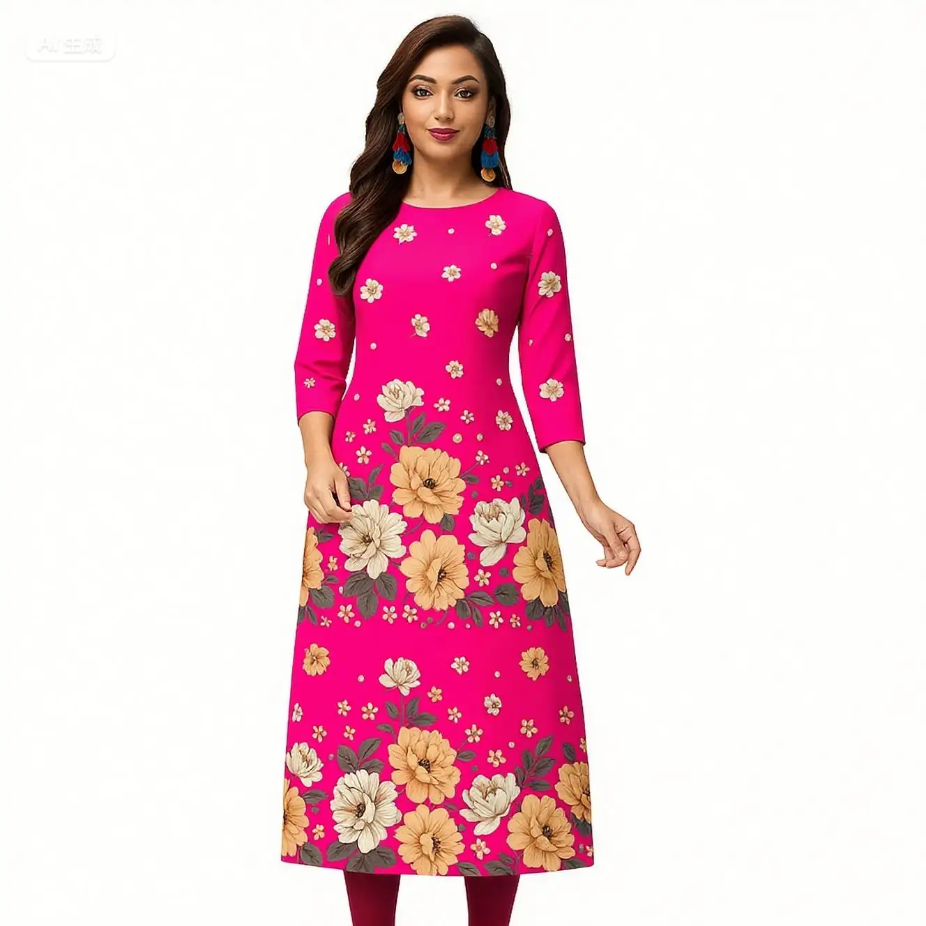 فستان مريح للسيدات من كورتا المسلمات أنبوب مستقيم غير رسمي طاووس عرقي فيستدوس لونجوس أبيتو دونا Musulmana #5