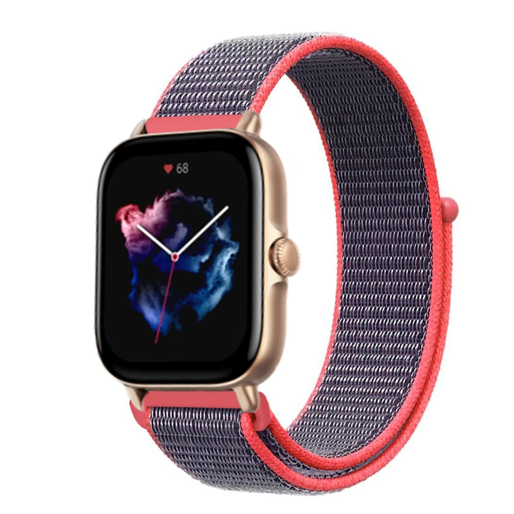 20 مللي متر الرياضة حلقة المنسوجة شريط للرسغ ل Xiaomi Huami Amazfit GTS GTR 42 مللي متر تنفس قابل للتعديل حزام (استيك) ساعة ل Amazfit Bip S لايت