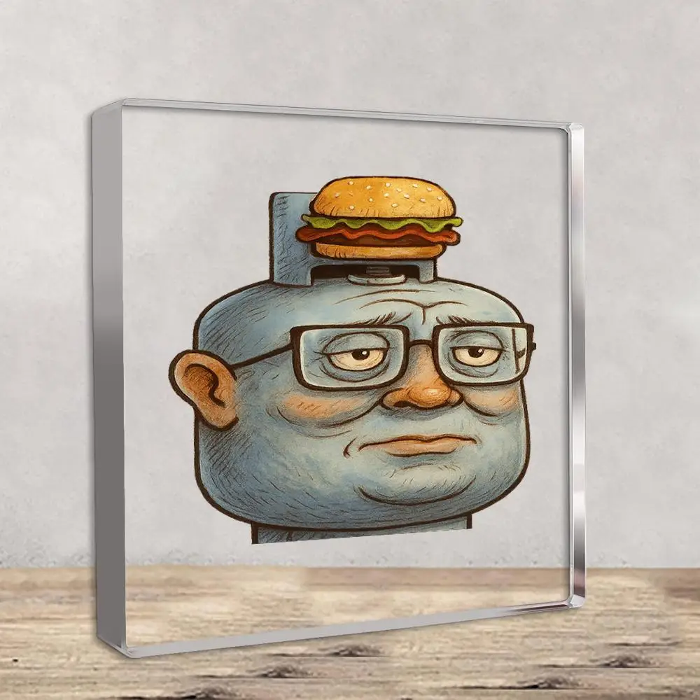 Funny Acrylic Beard Glasses Desk Decor, Office Brick Paperweight Unique Gift for Women