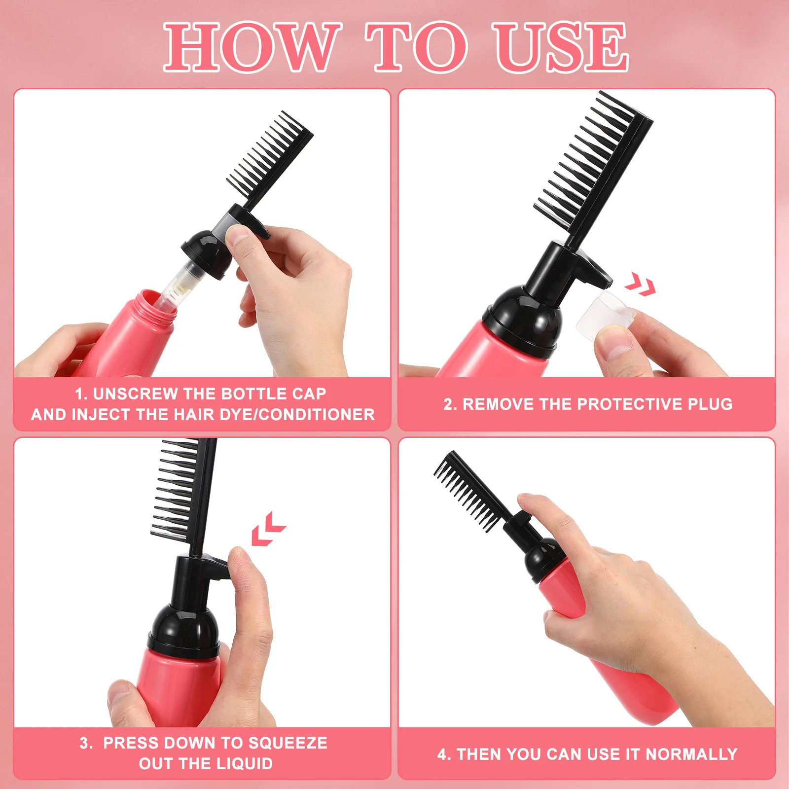 2 قطعة مشط صبغ الشعر زجاجة قضيب بلاستيكي لمسة الجذر حتى توزيع الألوان حماية فروة الرأس أداة تلوين الشعر #2