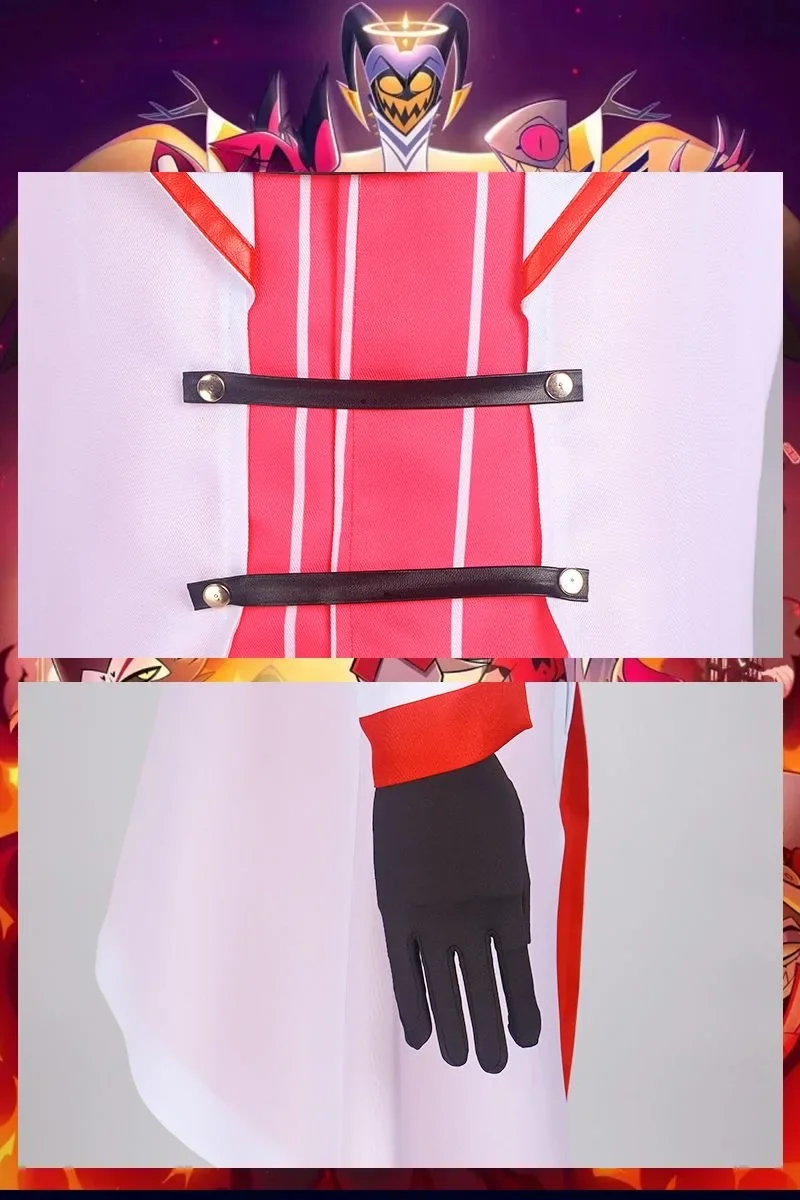 Hazbin Lucifer Cosplay Morning Star Costume Wigs Men Uniform Suit Jacket Vest Pants Wig Halloween Birthday Party Men Costume