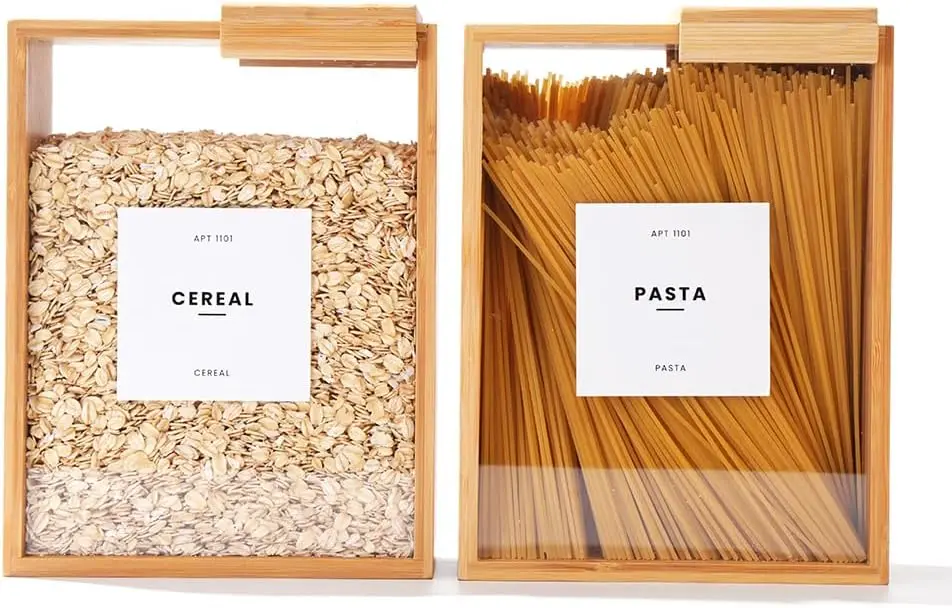 

2L Bamboo Food Dispenser for Cereal, Rice, Flour & Snacks - Airtight Pantry Storage Container