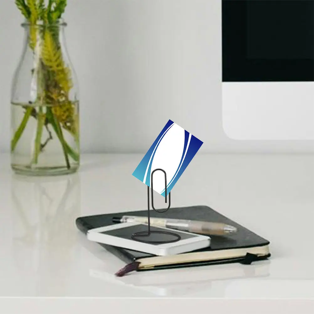 2Pcs Secure Grip Metal Card Holder for Office Desk Business Cards Notes Menu Cards Table Number Holder Photo Display Stand 180Mm