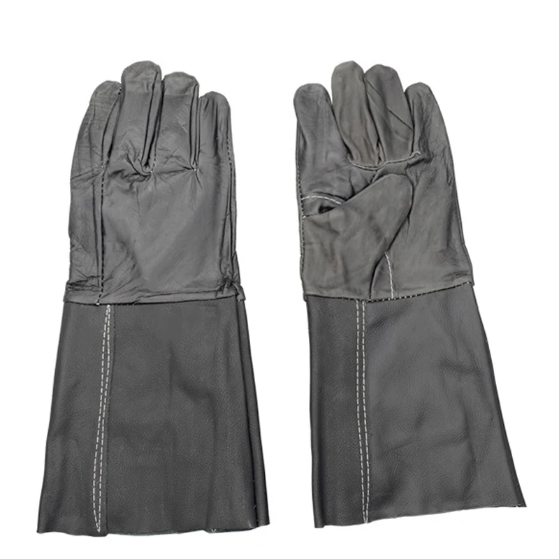 Gants de soudage longs en cuir de vachette, protection du travail, épaissis, thermo-isolants, degré d'usure