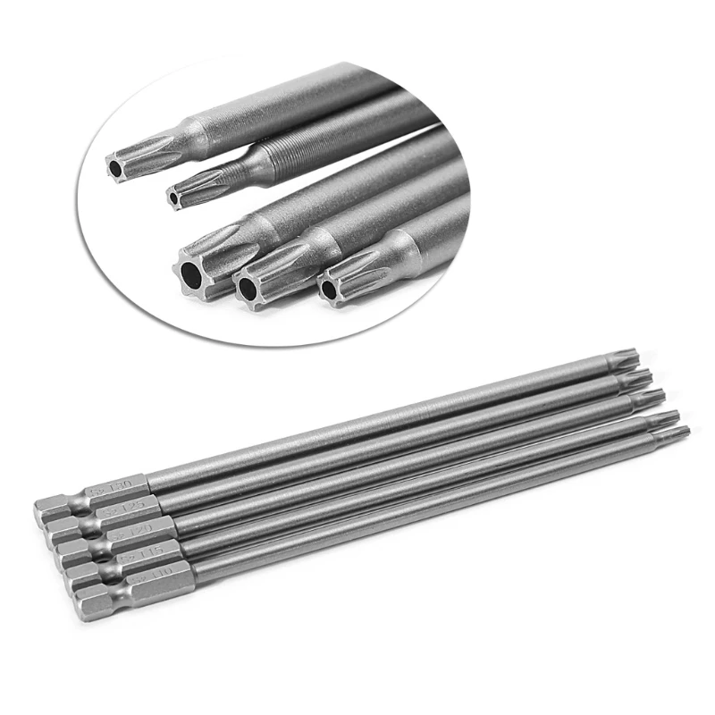 5 Pcs/Set 150mm T10-T30 Long Electric crewdriver Drill Bits