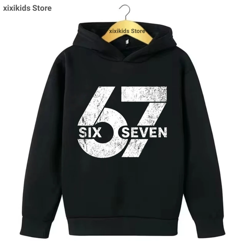 

Six Seven 67 Meme Letter Printed Cap Hoodies Cool Funny Sweetshirt White/Black/Grey/Red/Pink Hoody Kawaii Kids Clothes