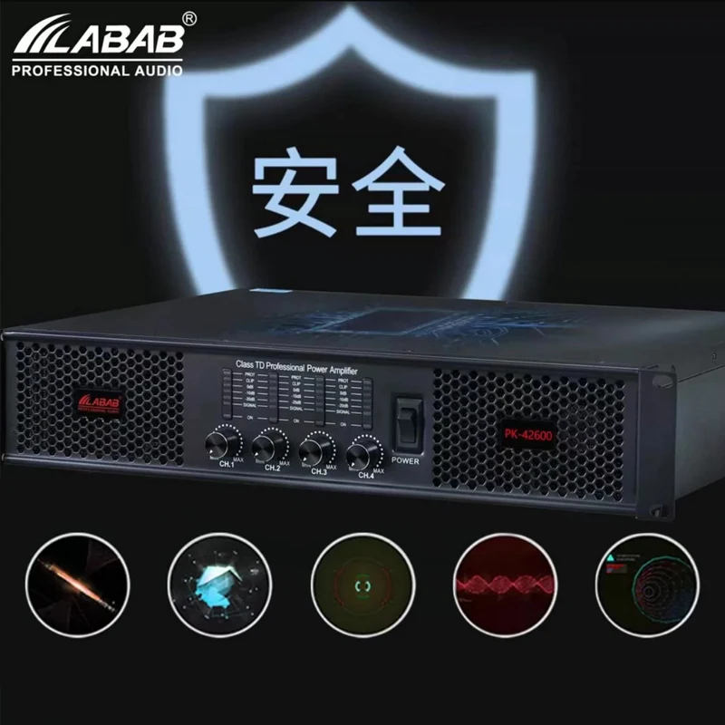 LABAB PK-2600 Single Channel Power Mono Audio Amplifier Module Metal Shell Stereo MP3 2X600W Indoor/Outdoor Use