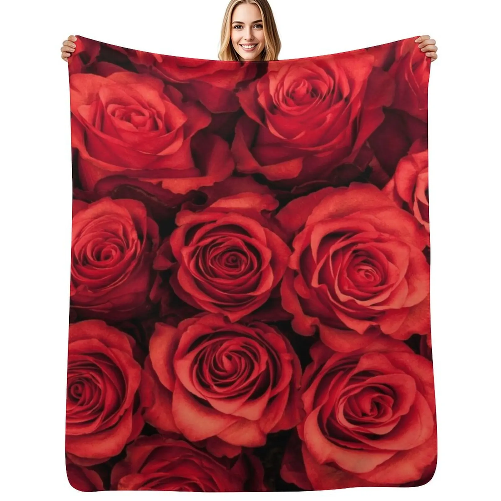 

Red Roses Throw Blanket Blankets For Sofas Designers Retros Baby Blankets