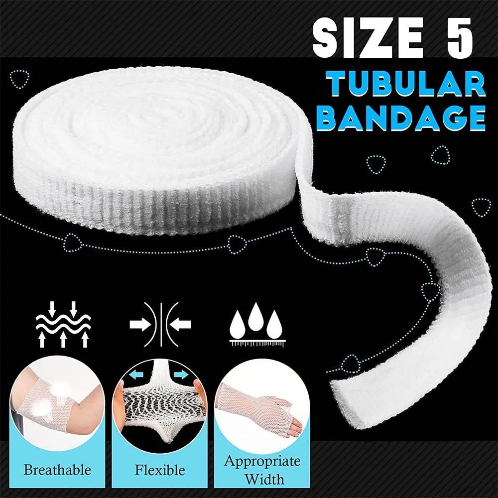 1 Roll Fix Net Tubular Bandage Elastic Net Dressing Breathable Tubular Gauze Stretch Bandage First-aid Dressing - Arm Leg Ankle