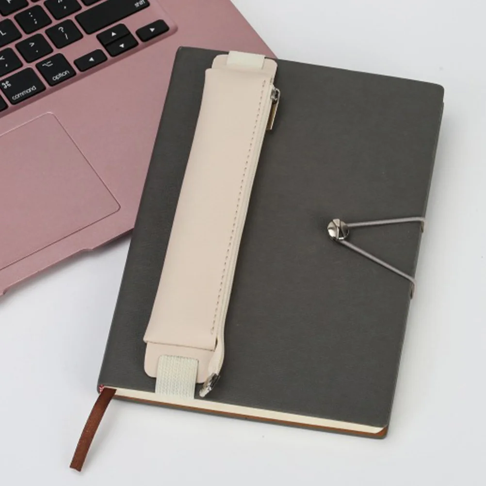 

2 Pcs Journal Case Pencil Stationery Notebook Binder Zipper Pouch Small Holder Elastic Wraps