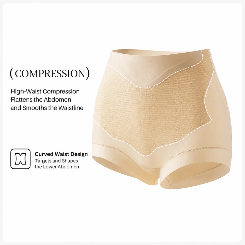 High Waist Sculpting Shorts Abdominal Contraction Seamless Sculpting Fat-Burn Shorts Hip Lift Compression Underwear