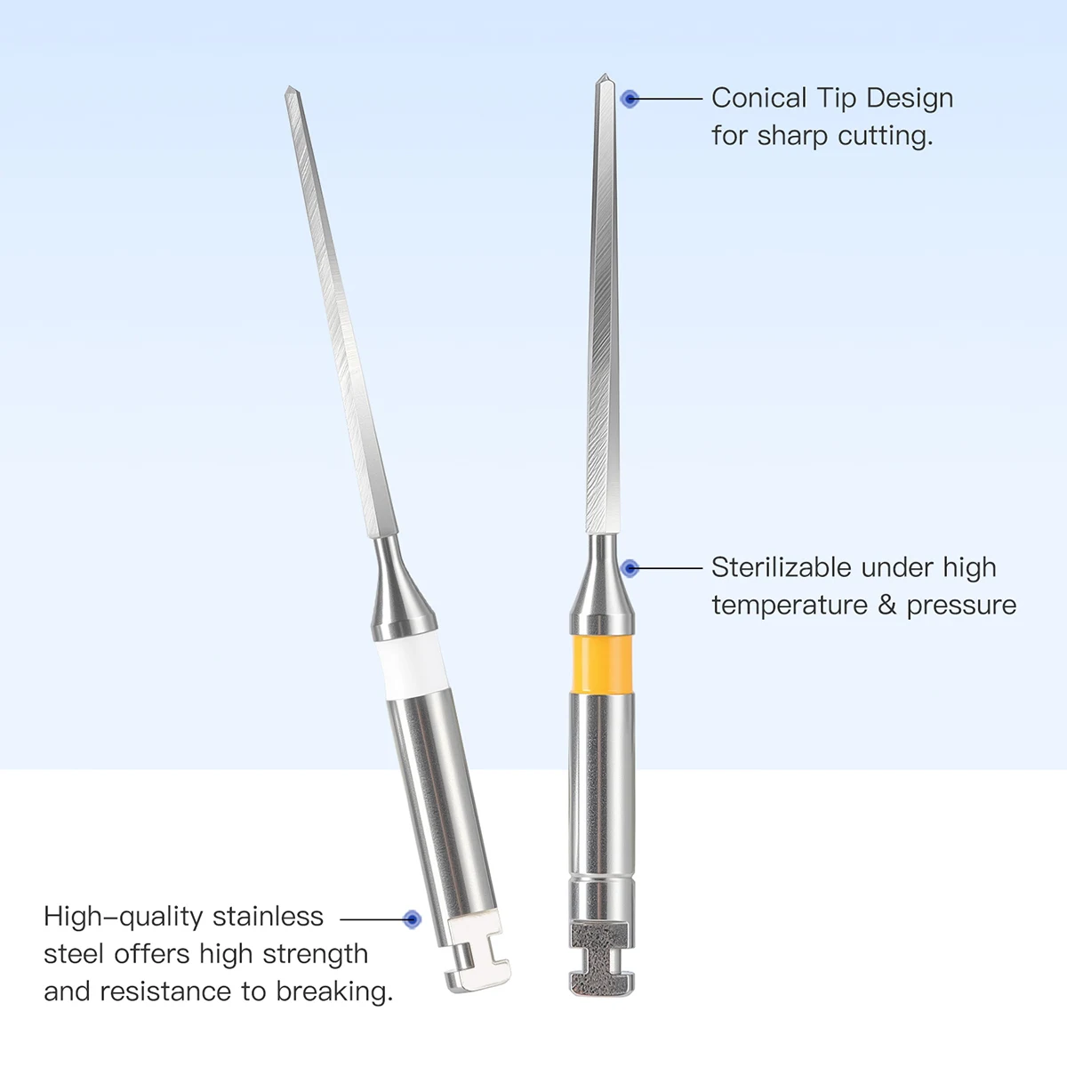 4개/박스 AZDENT 치과용 파이버 포스트 드릴 스테인리스 스틸 근관 리머 32MM1-4 #   치과 기구