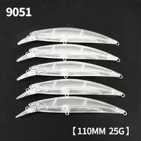 20 piezas señuelos de pececillo sin pintar, 110mm, 25g, cebo que se hunde de peso pesado, cebo de pesca de largo alcance para lubina, cebo Artificial Twitch