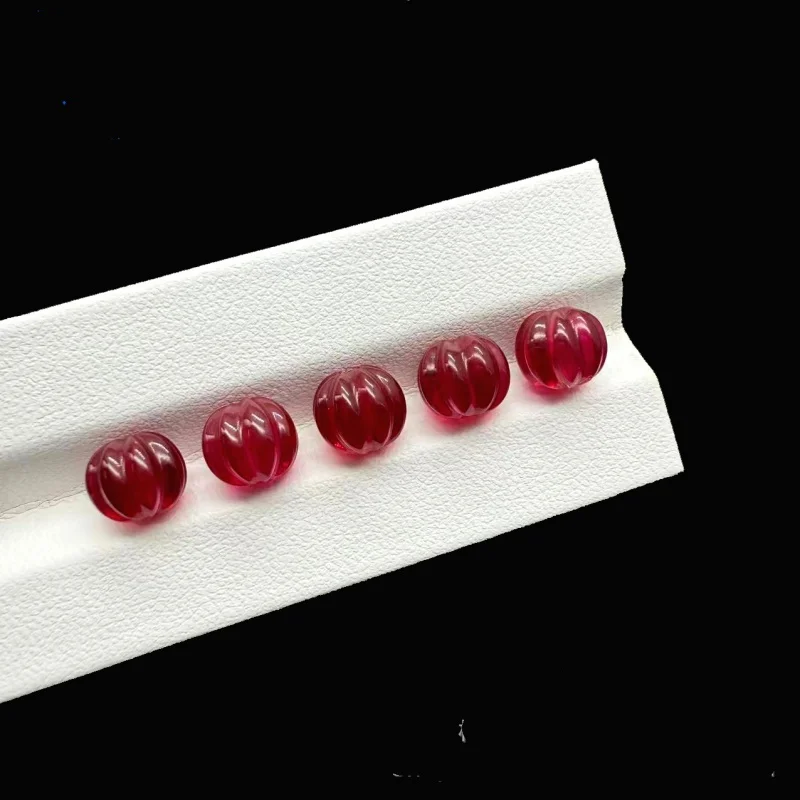 

red corundum ruby carved pumpkin 6mm 8mm 10mm 12mm full hole for DIY jewelry necklace