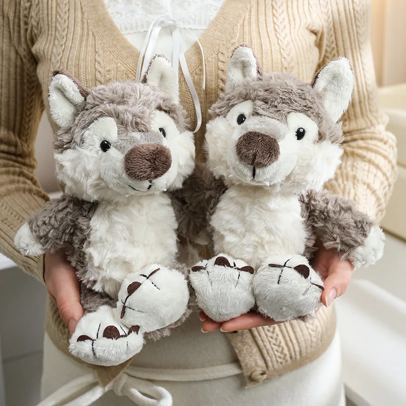 

Милая реалистичная плюшевая игрушка-волк 17 см, креативная мягкая кукла-зверёк из сказки, кавайный подарок на Хэллоуин и Рождество для детей, девочек и малышей