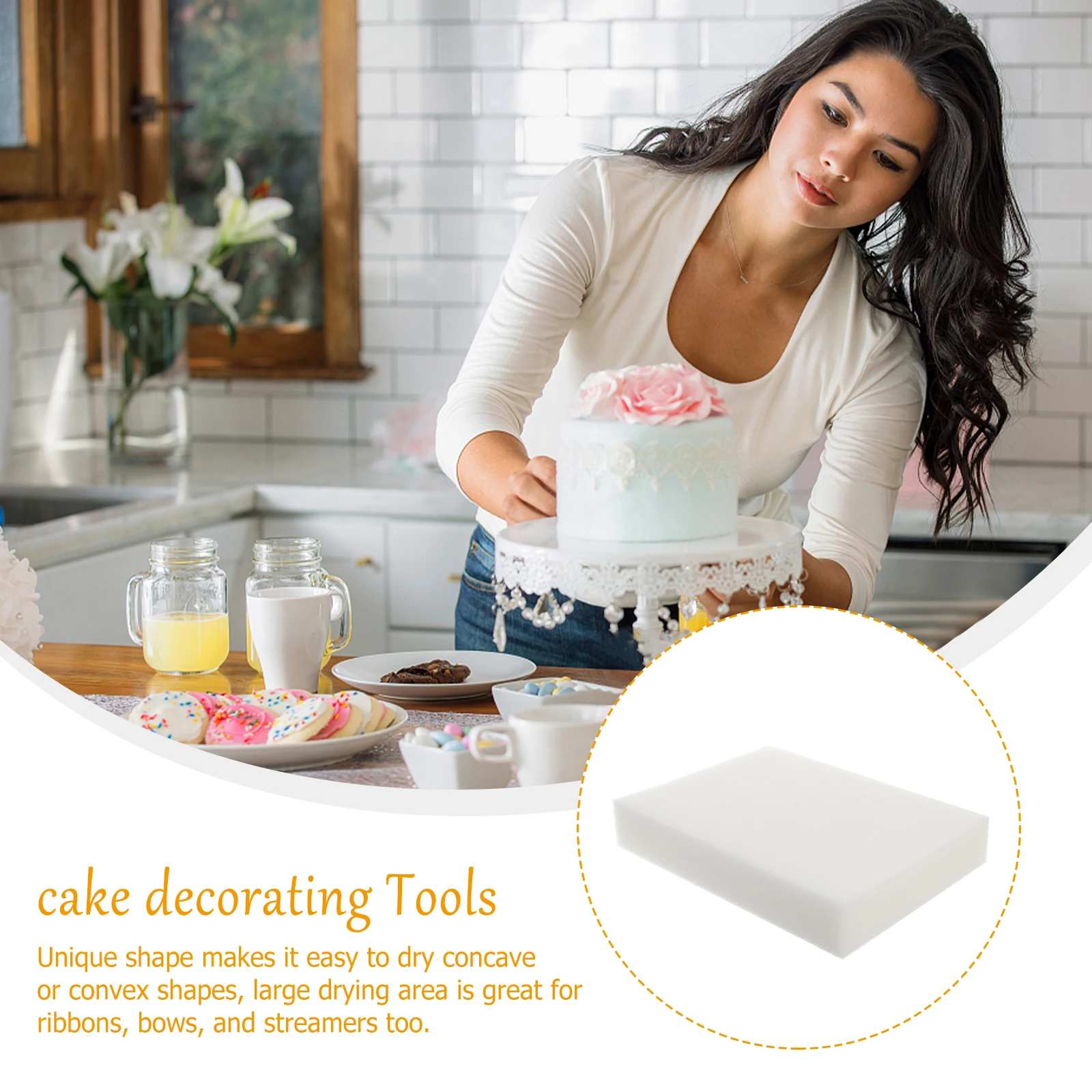 

Fondant Sponge Mats Pink Cake Decoration Drying Tools Baking Supplies Reusable Foam Pads For Flower Leaves Cake Decorating