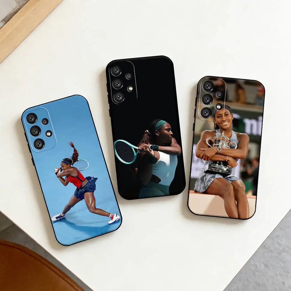 

T-Tennis S-Star C-Coco Gauff Phone Case For Samsung S25,S24,S21,S22,S23,S30,Ultra,S20,Plus,Fe,Note,10,9,5G Black Cover