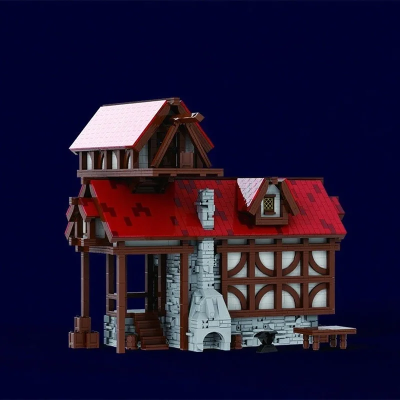 3308 قطعة MOC الحداد القرون الوسطى S متجر نموذج اللبنات العمارة تجميع التعليم لعبة أطفال هدية الكريسماس عيد ميلاد #5