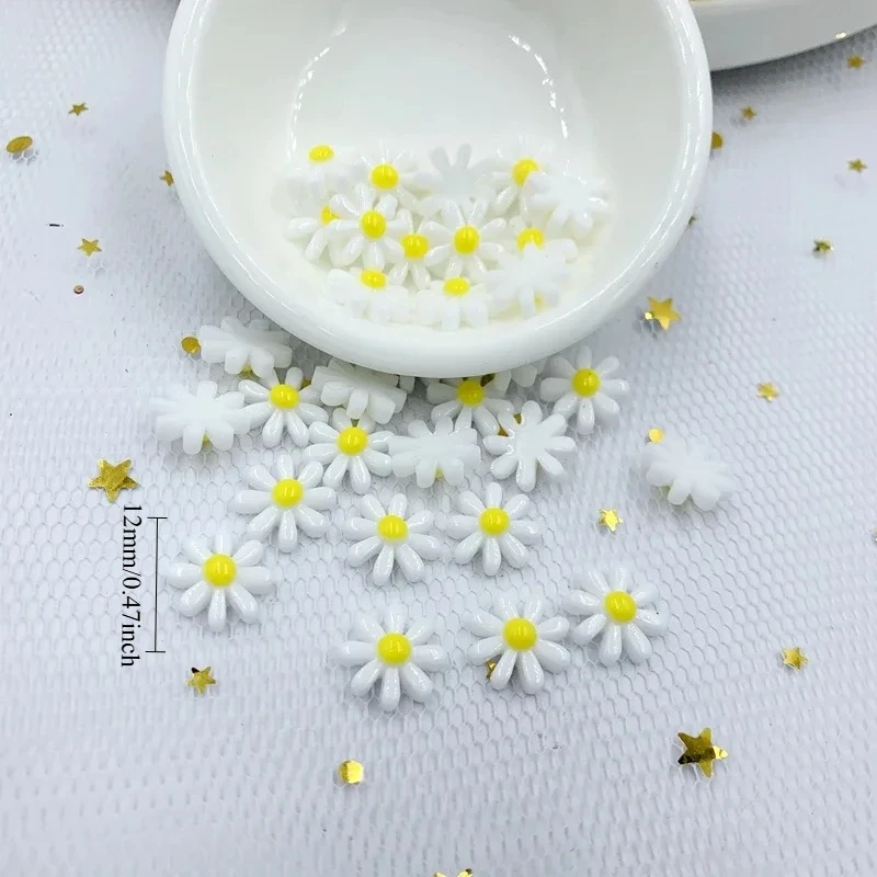 50pcs 12mm Flowers flat back Rhinestone Diamonds resin button wedding embellishment hair bow DIY hair accessory -14E37