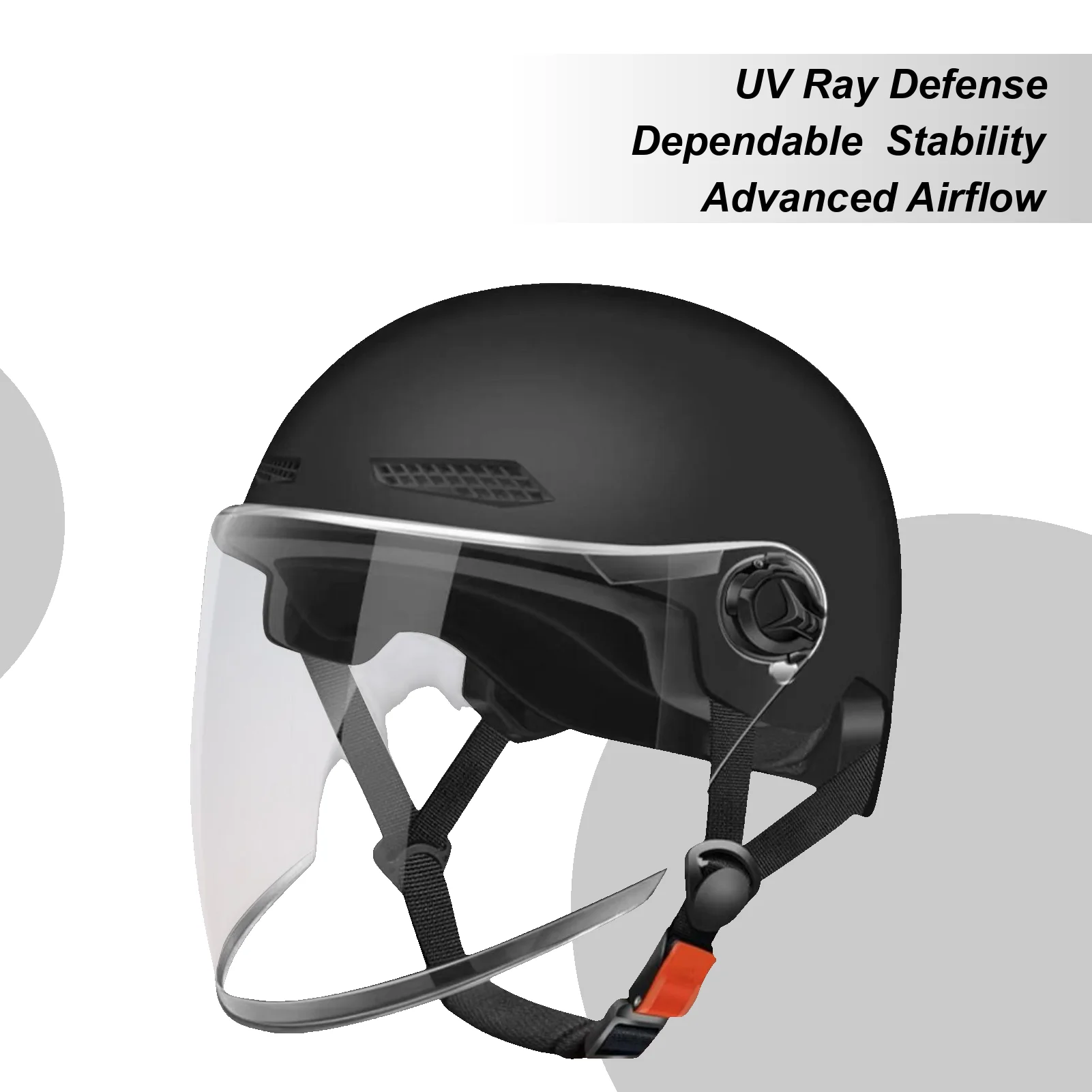 

Half Helmet Motorcycle Helmets Open Face Sun Protection Retro Quick Release Hat for Women Youth Riding Motor Scooter ATV