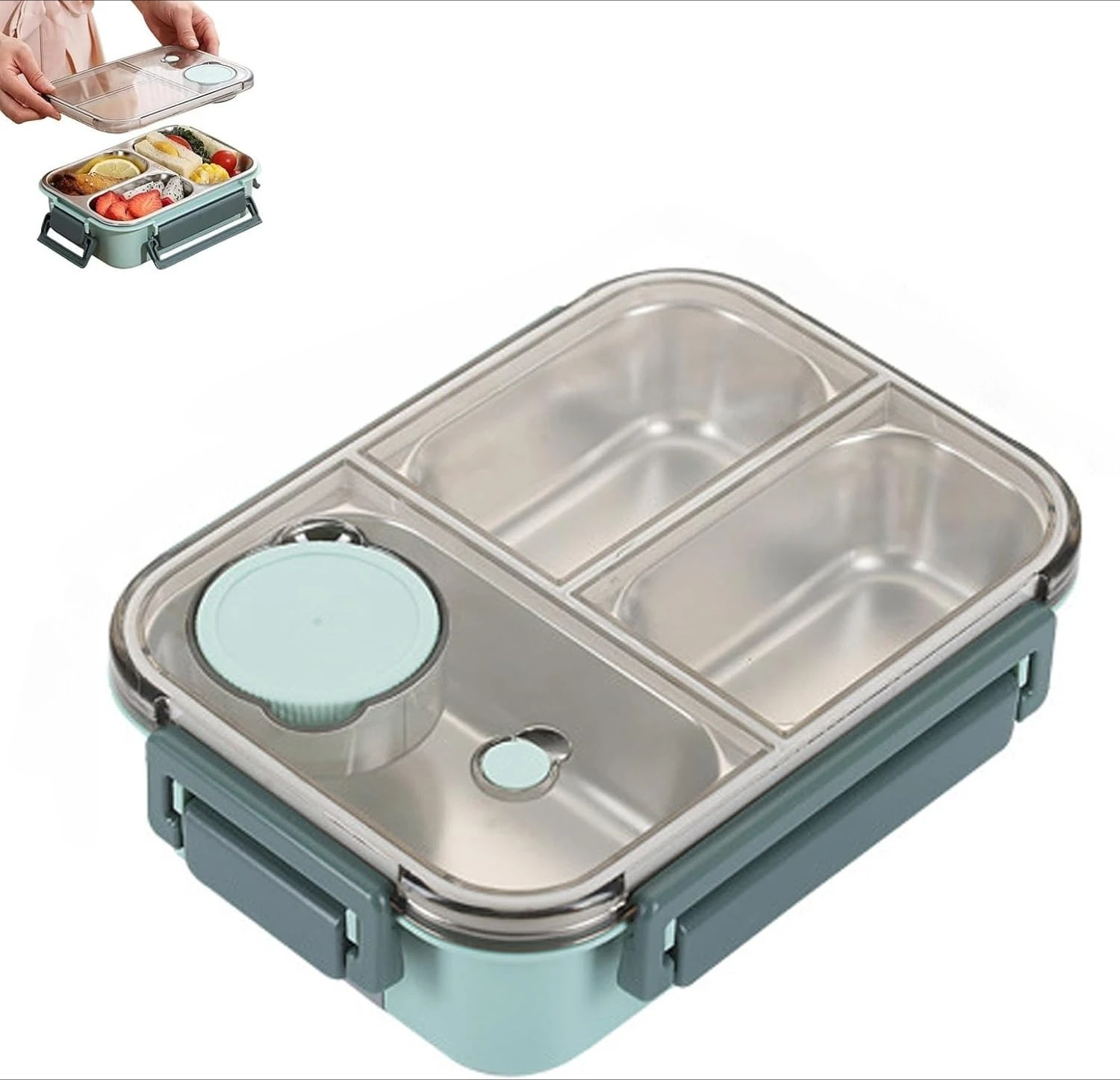 Portable Lunch Box Compartments Stainless Steel Insulated Heating Food Storage Container Children Adults Hot Soup Bento Box