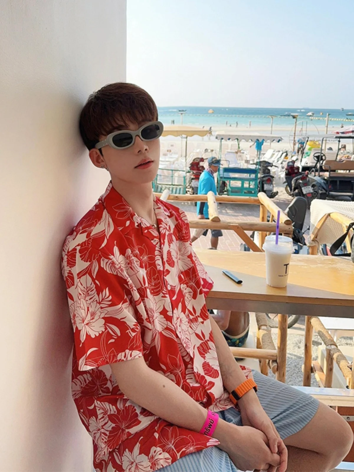 2024 New Men's ort Sve irt Summer Thin Ice Silk Lightweight Vaion Faionable Loose Fit Youthful Sle Sun Protection
