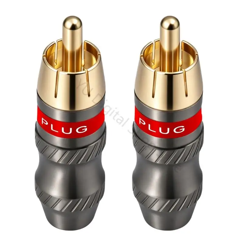 96BA Male Auditory Solder Plugs 2Pcs for Speaker Decoding and Stereo Wiring Adapters