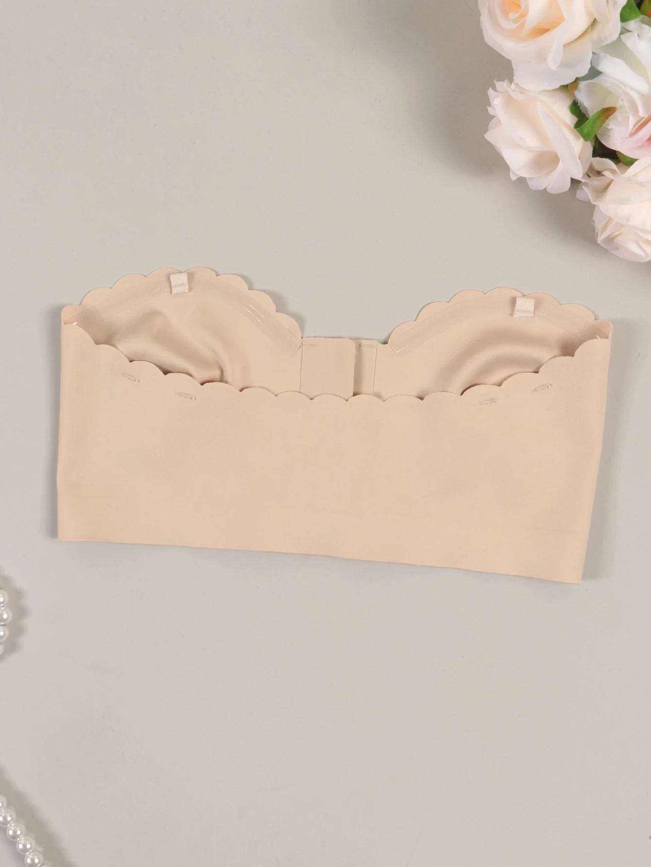 Teint Nahtlose, trägerlose Tube-Top-Unterwäsche mit vorderer Schnalle und abnehmbaren Brustpolstern, sexy geraffter BH für Damen im Sommer
