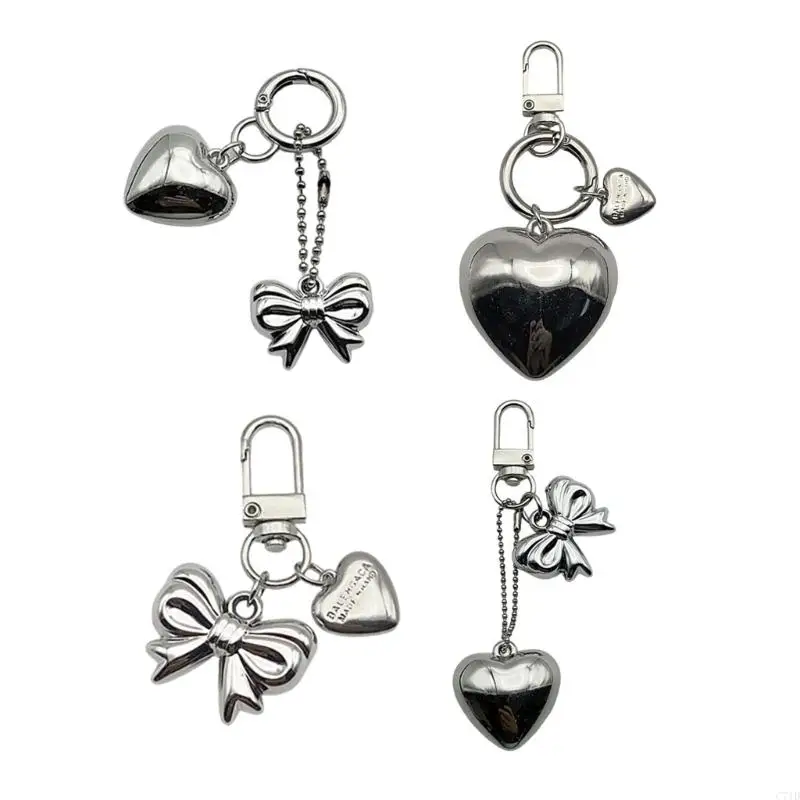 C71D Love Heart Large Heart Keychain Charm Pendant Polished Sturdy Alloy Suitable for All Ages Unisex Designs Casual Wear