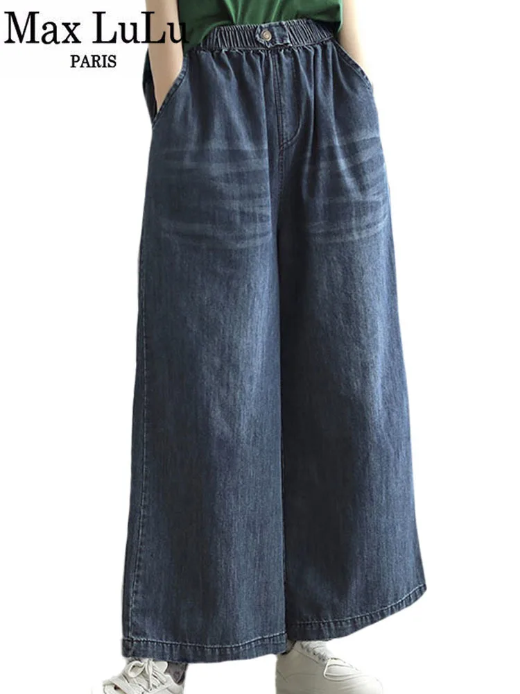 Max LuLu Mode Streetwear Zomer Klassieke Jeans Dames Losse Vintage Denim Brede Broek Vrouwtjes Luxe Vrije tijd Harajuku Broek