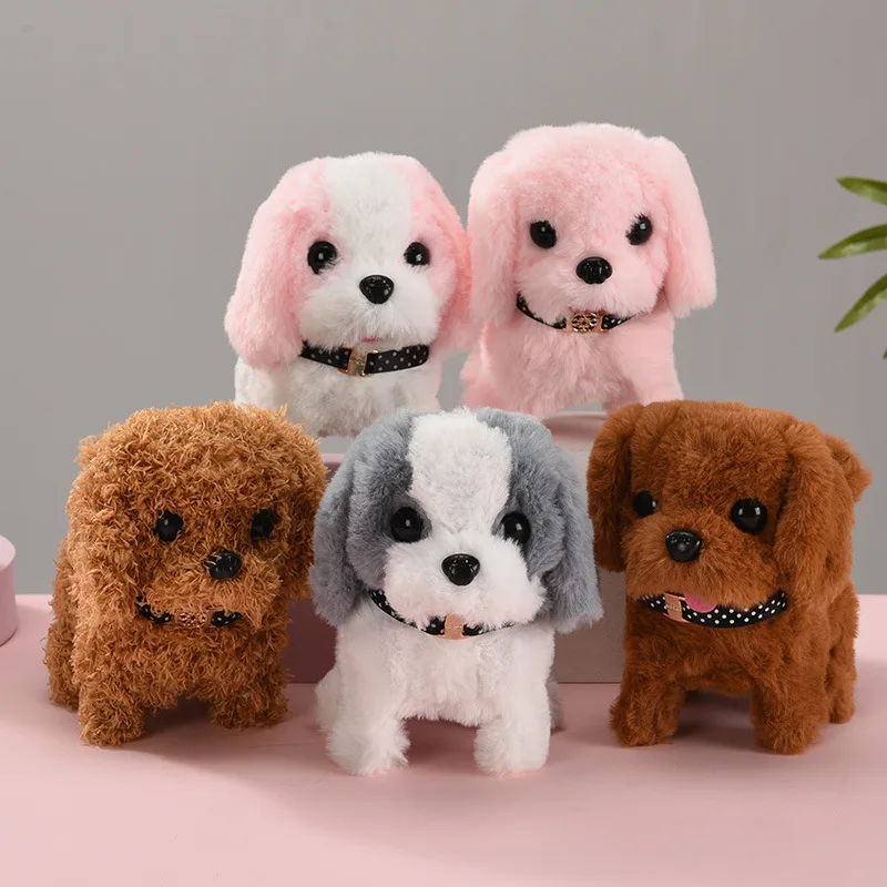 Simulation réaliste en peluche chien intelligent appelé marche en peluche jouet électrique en peluche Robot chien enfant en bas âge jouet cadeau de noël Игрушки