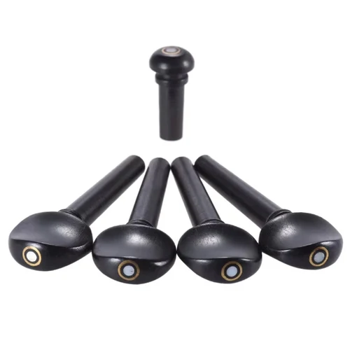 4 Uds 4/4 3/4 1/2 1/4 1/8 afinador de violín de madera de ébano clavija incrustación de carcasa paso clavijas de afinación de violín juego de clavijas de repuesto negro