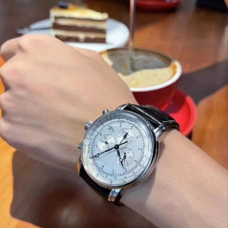 

New retro handsome men's automatic watch brand genuine wormhole concept high-end simple business waterproof quartz watch gift
