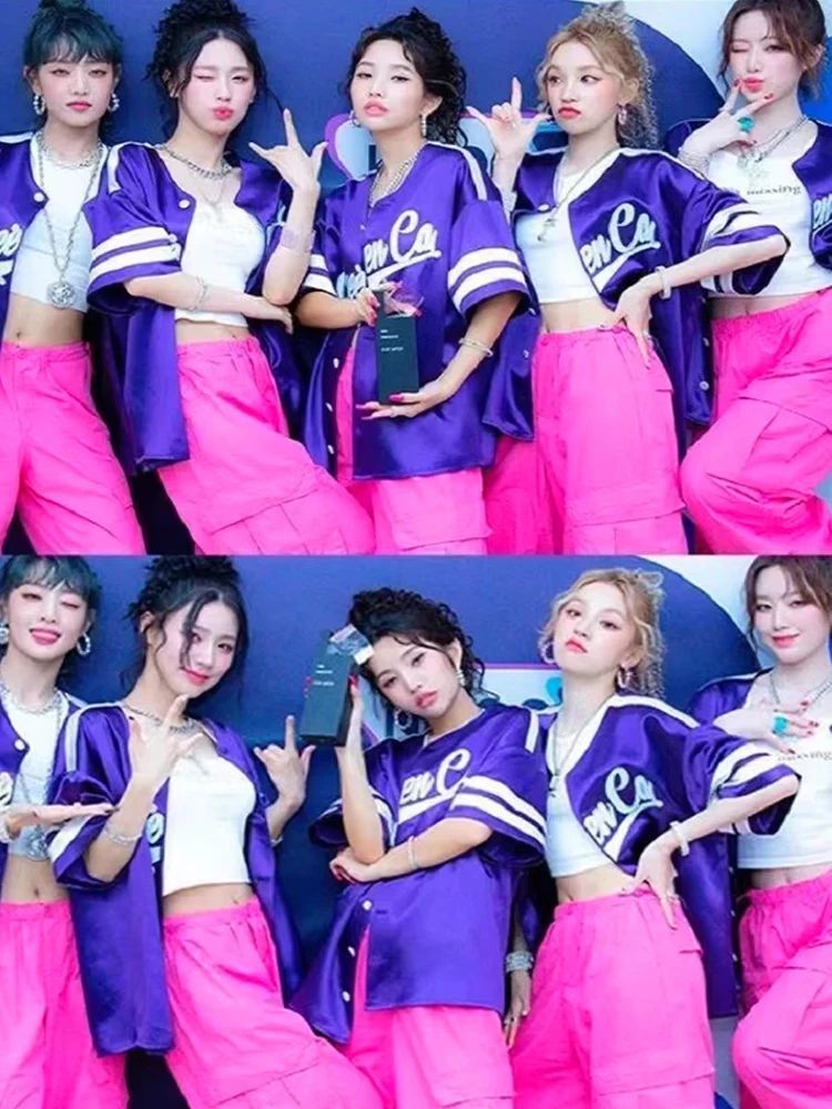 Loose Jazz Performance Outfit for Women's Group College Style Square Dance Large Size Kpop Performance Costume