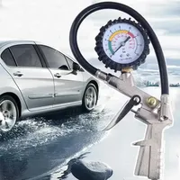 220PSI Car Motorcycle Multifunctional Tire Air Pressure Monitoring Gauge Tester Air Compressor Dial Meter Inflator Pump Tools