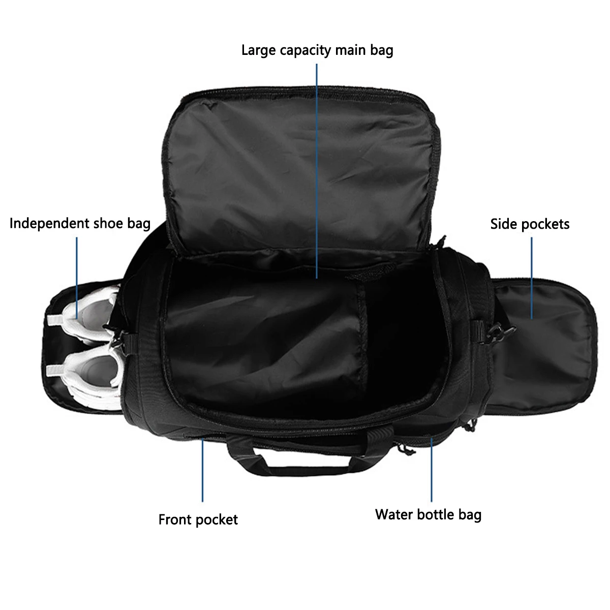 Travel Handbag Multifunctional Large Capacity Lightweight Luggage Bag Oxford Cloth Wear-resistant Fitness Outdoor Sports Bag