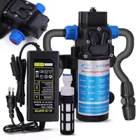 Bomba autocebante de diafragma de presión de agua de 45/60/80/100W con Kit de fuente de alimentación de 110-240V riego de jardín riego agrícola