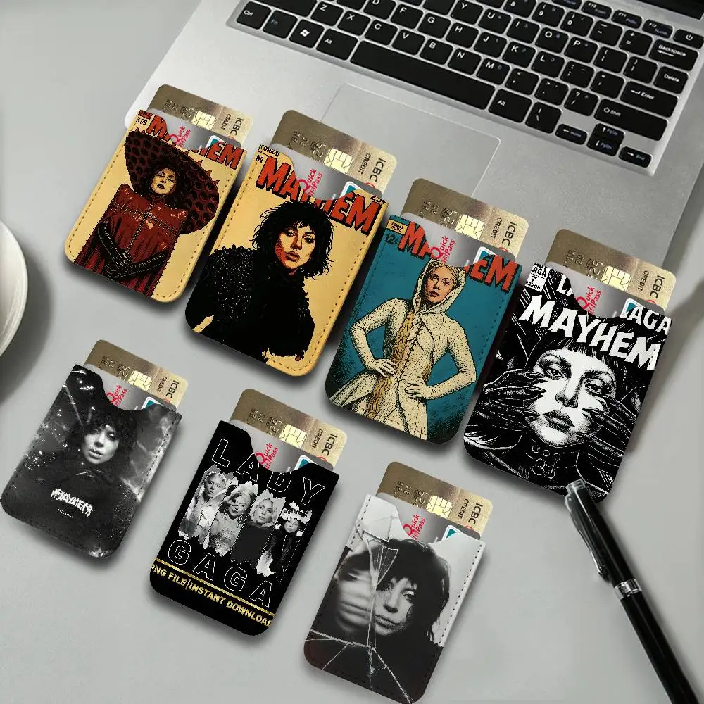 Singer L-Lady G-Gaga PU Leather Card Holder Sleeve for Credit Cards,Secure/Slim Design, Travel Storage Essentials