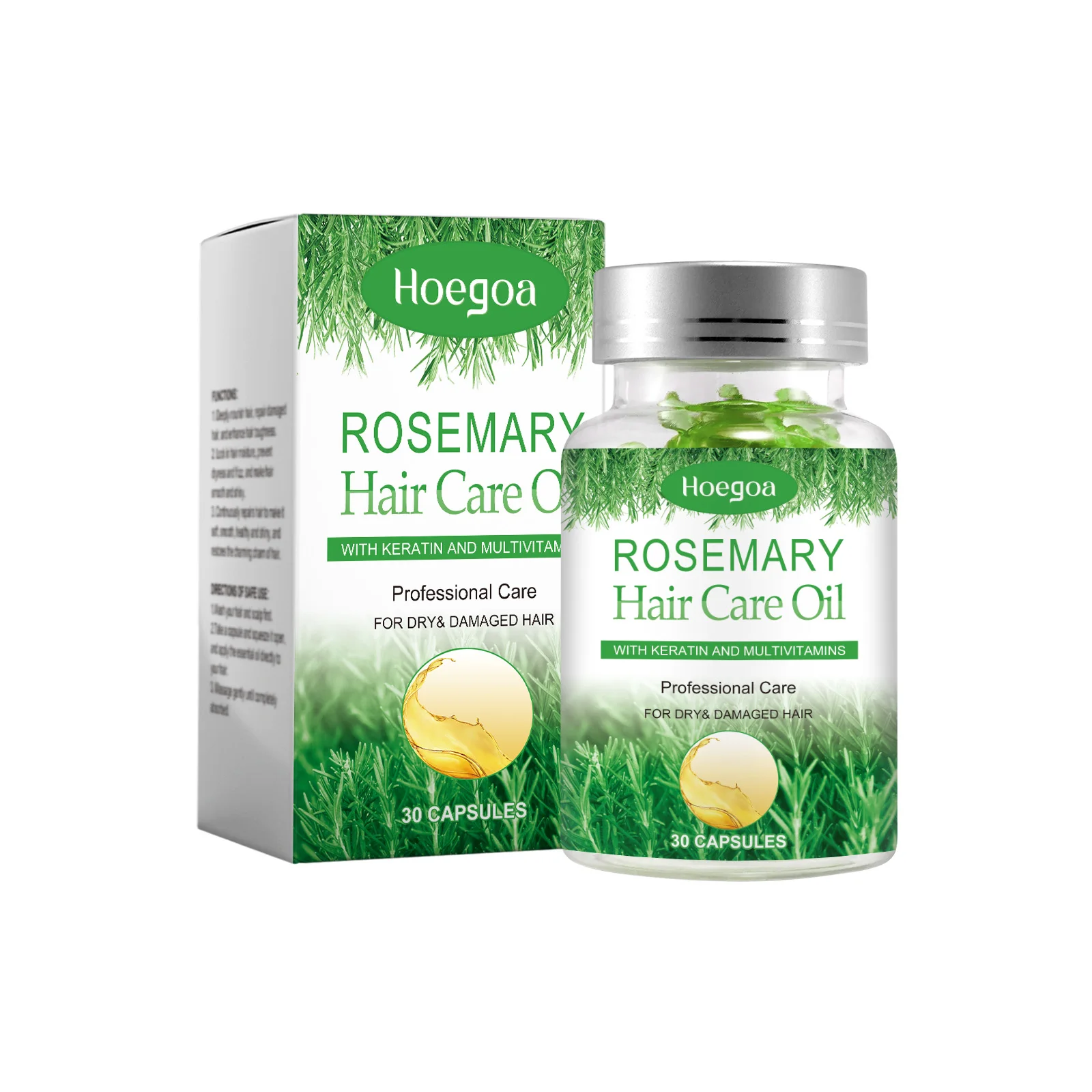 

Hoegoa Rosemary Hair Care Capsules Nourishing Hair Care Capsules Soothing And Repairing Frizzy Rosemary Capsules 1pcs