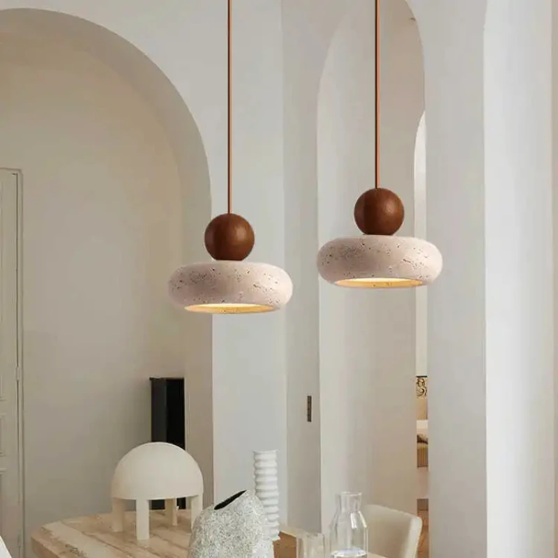 Vintage Pendant Light with Natural Yellow Agate Stone, Perfect for Bedroom or Restaurant