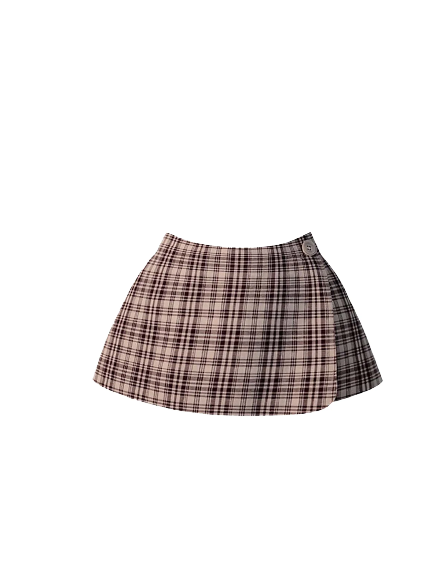 Heza Koreaanse Sle plus size herfstoutfit damesjas met dubbele rij knopen en geruite rok set hoge taille een lijnrok