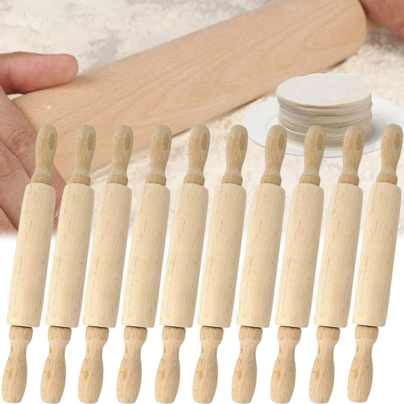 1/4Pcs Mini Rolling Pin 20Cm Long Wooden Rolling Pins Dough Roller Pastry Baking Rolling Pin Kitchen Pasta Pastry Accessories