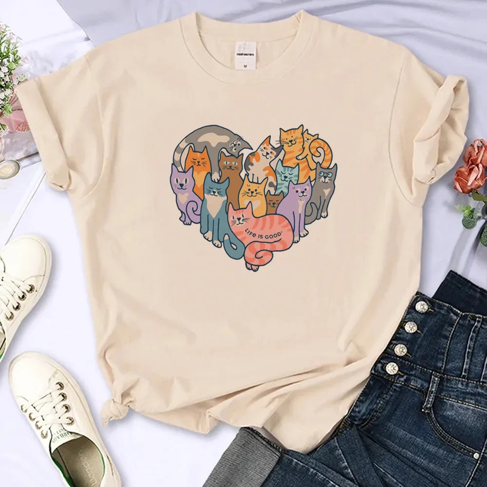 

Funny Cat Print top women comic top female graphic clothing